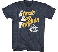 Stevie Ray Vaughan And Double Trouble Notes Adult T Shirt Rock Music Navy Blue L