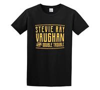 Stevie Ray Vaughan & Double Trouble Guitar Rock Band Concert Tour Men Simple Tshirt Black S