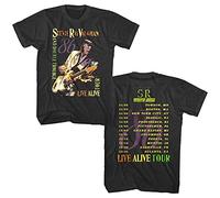 Stevie Ray Vaughan Double Trouble Live Alive Tour 1986 Men's T Shirt Rock Band Nero L