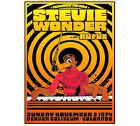 Stevie Wonder at Denver Coliseum Colorado - poster cm. 30 x 40