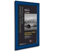 Stewart Superior A4 - Cornice a scatto in alluminio 4 lati, 25 mm, con caricamento frontale, colore: Blu