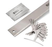 StewMac Basic Guitar Setup Kit - Inches | Includes String Action Gauge, 18" Precision Straightedge, and 9 Understring Radius Gauges | Professional, Accurate, and Easy to Read Luthier Tools