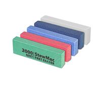 StewMac Fret Erasers, set base 5 gomme abrasive per lucidare i tasti | Cinque grane codificate per colore, da 220 a 2000; la gomma flessibile porta il metallo a una finitura liscia e speculare.