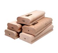 StewMac Set essenziale di blocchi radius da 8 ″ - 5 Blocchi abrasivi per chitarra e basso di precisione con raggio in legno per levigatura del contorno uniforme