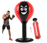 STFALI Punchingball, table de punching avec ressorts, ventouse pour soulager le stress pour patron, collègue, amis, 18 x 17,5 x 37 cm (rouge/noir)