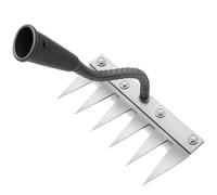STFALI Rastrello da giardino a 6 denti, in acciaio al carbonio, scarificatore, rastrello per erbacce, rastrello da giardino multiuso in metallo, estrattore portatile, per cortile e giardino, per