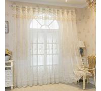Stfery 2 tende con occhielli bianche semitrasparenti per cameretta dei bambini, in voile, classiche, ricamate, per soggiorno, camera da letto, larghezza 86 x altezza 115 cm, 1 pezzo