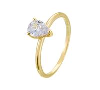 Stfery Anello a goccia in oro reale 9 K da donna, anello dichiarazione moissanite personalizzato, 8, Metallo, Moissanite
