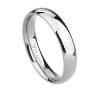 Stfery Anello Acciaio Titanio Liscio Bombato Uomo Donna, Anello Fidanzamento Coppia Argento 6MM Semplice Taglia 12