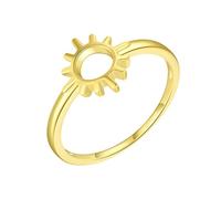 Stfery Anello aperto da donna in oro giallo 9/14 carati, con sole, anello impilabile, 9.5, Oro giallo 9 carati, Nessuna pietra preziosa