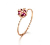 Stfery Anello Corona in Oro Rosa 18 Kt con Tormalina Rotonda e Fasce Promesse Diamanti Personalizzabili, 11, Metallo, Nessuna pietra preziosa