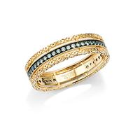 Stfery Anello da donna in oro giallo 18 carati, con rubino/smeraldo/zaffiro, anelli in vero oro, 65 (20.7), Metallo, Smeraldo