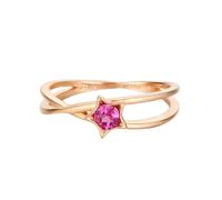 Stfery Anello da donna in oro rosa 18 carati, con stella e tormalina, anello in vero oro, 57 (18.1), Metallo, Tormalina