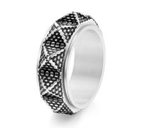 Stfery Anello da uomo in acciaio inox a forma di piramide, 9 mm