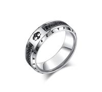 Stfery Anello da uomo in acciaio inox con nodo celtico e albero della vita, in argento, 8 mm
