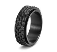 Stfery Anello da uomo in acciaio inox, motivo: squame di drago, 8 mm