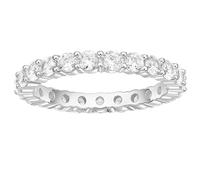 Stfery Anello Eternity Argento 925 Donna Impilabili, Anello Fidanzamento Argento con Zirconi Rotonda 3MM Classico Taglia 18