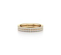 Stfery Anello Eternity da donna in oro 9 K/14 K/18 K doppia fascia con moissanite