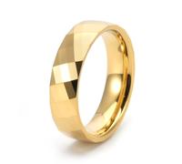 Stfery Anello in acciaio al tungsteno sfaccettato per gli uomini