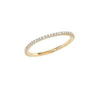 Stfery Anello in oro giallo 9K/14K con moissanite impilabile in vero oro, anello Eternity, fede nuziale da donna, 7, Oro giallo 9 carati, Moissanite