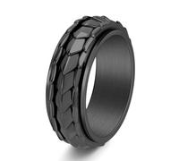 Stfery Anello punk in acciaio inox con squame di drago, 8 mm, da uomo