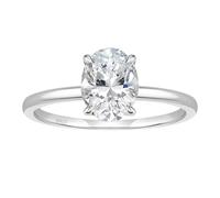 Stfery Anello Solitario Argento 925 Donna Punto Luce Ovale, Anello Fidanzamento Argento con Zircone 8x10MM, 3ct Moda Taglia 18