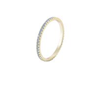 Stfery Anello sottile Eternity, in oro 9 carati, con topazio, impilabile, personalizzabile, 7, Metallo, Topazio