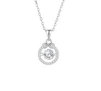 Stfery Collana da donna in moissanite 9/14/18 K, con ciondolo a cerchio infinito con moissanite rotonda da 0,5 ct e pavé di diamanti in vero oro, Metallo, Moissanite Diamante