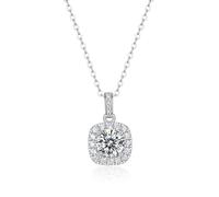 Stfery Collana da donna in oro 9/14/18 carati con 1 ct/2 ct/3 carati di moissanite pavé con ciondolo a ghirlanda, in vero oro, Metallo, Moissanite