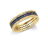 Stfery Fede nuziale da donna in oro 18 carati con pavé da 0,18 ct rotondo rubino/smeraldo/zaffiro anello personalizzato, 6.5, Metallo, Nessuna pietra preziosa
