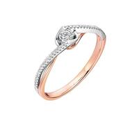 Stfery Fedi nuziali in oro 18 carati e platino, elegante anello intrecciato bicolore da donna, anello dichiarazione in oro rosa con diamanti naturali 0,17 ct personalizzati, 5.5, Metallo, Diamante