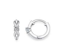Stfery Orecchini a cerchio in oro 9/14/18 carati, infinito moissanite orecchini da donna in vero oro, Unique, Metallo, Moissanite