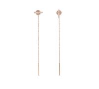 Stfery Orecchini pendenti in oro rosa con diamanti 9K/14K/18K, orecchini a perno lunghi con nappa, da donna, Unique, Metallo, Diamante