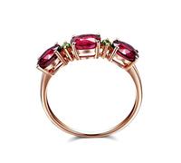 Stfery Set di anelli di fidanzamento in oro rosa 18 carati con tormalina taglio ovale da 1,5 ct e zaffiro verde fedi nuziali personalizzabili, 9, Metallo, Nessuna pietra preziosa