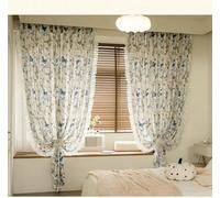 Stfery Tende bianche blu semitrasparenti con occhielli, per camera da letto, set da 2 tende Francais, motivo farfalla, per soggiorno, cameretta dei bambini, larghezza 107 x altezza 183 cm, 1 pezzo