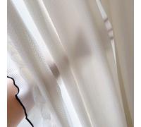 Stfery Tende bianche semitrasparenti per camera da letto, set da 2 ganci per tende Francais, motivo a spina di pesce, con volant, per cameretta dei bambini, soggiorno, larghezza 107 x altezza 183 cm