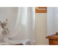 Stfery Tende bianche semitrasparenti per soggiorno, set da 2 ganci per tende Francais Jacquard tinta unita, per cameretta dei bambini, camera da letto, larghezza 137 x altezza 160 cm, 1 pezzo