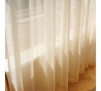 Stfery Tende da champagne semitrasparenti per camera dei ragazzi, in tulle Francais con luccichio, per soggiorno, camera da letto, set da 2 pezzi, larghezza 96 x altezza 138 cm x 1 pezzo