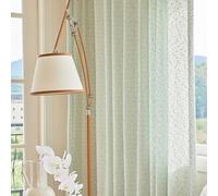 Stfery Tende verde menta semitrasparenti con occhielli per soggiorno, set di 2 tende in filato Francais, motivo a pois, tenda per camera da letto, cameretta dei bambini, 107 x 115 cm x 1 pezzo