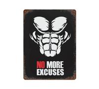 STFHRTFGGH No More Excuses FitnessWall Decor Art Metal Tin Poster Modern Bar Decorations40x30cm