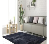 STGAO Tappeto a Pelo Alto 140 x 140 cm Antiscivolo Tappeto Salotto Moderno Peluche Nessuna Perdita di Capelli per Grandi Dimensioni Salotto Moderno Cameretta Bimba, Nero