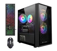STGAubron Desktop PC da gioco, Core I5, RX 560 4G, 16G RAM, 512G SSD | Torre per computer da gioco per streaming, editing video, casa, scuola, I5 fino a 3,6 GHz, ventola ARGB, WiFi 6, BT 5.0