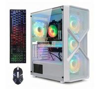 STGAubron PC desktop da gioco, R5 5500, RTX 3050 6G, 16G DDR4, SSD 1T | Torre per computer da gioco per streaming, editing video, casa, scuola, R5 fino a 4,2 G, ventola ARGB, WiFi 6, 4K DP, HDMI
