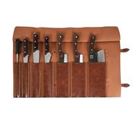 Stgbcst Borsa per coltelli, elegante borsa in pelle come organizer per coltelli da cucina, 37,5 x 68,5 cm, 472,5 g, robusta custodia per il trasporto e la conservazione, marrone