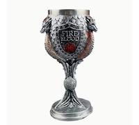 Stgbcst Game of Thrones 3D Creatività Calice Vintage Resina Santo Graal Tazza da caffè 21 x 10 cm in resina sintetica per Halloween Bar accessori per feste (drago trilaterale)