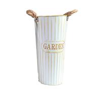 STGBCST Secchio per fiori vintage in corda di canapa, in stile francese, rustico, per vasi per piante, vaso di fiori di campagna, secchio europeo (35 cm)