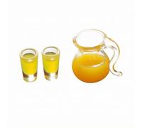 Stgfyxgs 3 Pezzi Brocca Miniatura con Due Bicchieri Realistico Servizio da Tavola in Miniatura in Decorativo per Spazio Cottura Casa Delle Bambole, Succo D