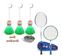 Stgfyxgs Bambini Badminton Set Pratica Rientro Automatico Volano Sospeso con Corde Elastiche Ganci E Custodia Montaggio a Soffitto Materiale Plastica, style to 2