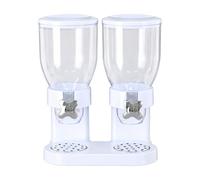 Stgfyxgs Dispenser per Alimenti Secchi con Scomparti Trasparenti Multiscomparto Distributore di Cibo Salvaspazio per Colazione, Bianco, 7L