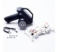 Stgfyxgs Mini Veicolo Radiocomandato Auto RC Macchinina Modellino Miniatura Elettrico in Plastica con Motore 130 Rapporto 4.0 1 Frequenza USB Ricarica Adatto, Bianco, 1 32